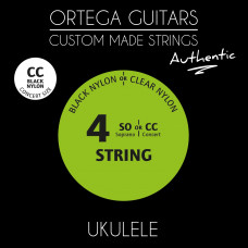 Струни для укулеле концерт Ortega Custom Authentic Black Nylon UKABK-CC