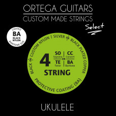 Струни для укулеле баритон Ortega Custom Select Black Nylon UKSBK-BA