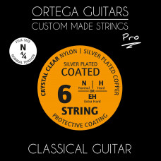 Струни для кл. гіт. (6 шт.) Ortega Custom Pro Coated Crystal Nylon NYP44N Normal Tension