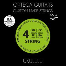 Струни для укулеле баритон Ortega Custom Pro Crystal Nylon UKP-BA
