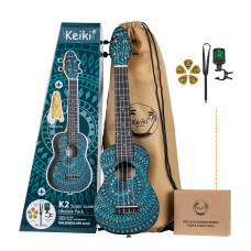 Укулеле Keiki Pack K2SS-BKC Sopano, Super Scale, Blue kaleido (+ сумка, тюнер, ремінь, медіатори) Укулеле Keiki Pack K2SS-BKC Sopano, Super Scale, Blue kaleido (+ сумка, тюнер, ремінь, медіатори)