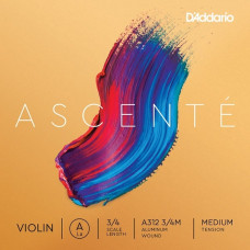 Струни для смичкових інструментів D'ADDARIO ASCENTÉ VIOLIN SINGLE A STRING 3/4 Scale Medium Tension