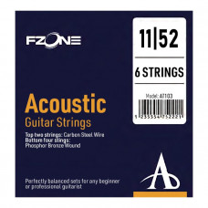 Струни для гітари FZONE AT103 ACOUSTIC BRONZE (11-52)
