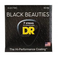 Струни для гітари DR Strings BLACK BEAUTIES Electric - Medium 7-String (10-56)