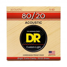 Струни для гітари DR Strings HI-BEAM Acoustic 80/20 Bronze - Custom Light (11-50)