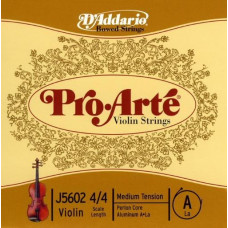 Струни для смичкових інструментів D'ADDARIO PRO-ARTÉ VIOLIN SINGLE A STRING 4/4 Scale Medium Tension