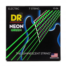 Струни для гітари DR Strings NEON Green Electric - Medium 7-String (10-56)