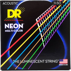 Струни для гітари DR Strings NEON Multi-Color Acoustic - Custom Light (11-50)