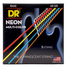 Струни для гітари DR Strings NEON Multi-Color Bass - Medium - 5 String (45-125)