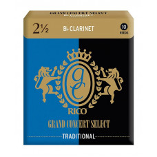 Тростини для духового інструменту D'ADDARIO Grand Concert Select - Bb Clarinet #2.5 - 10 Pack