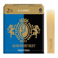Тростини для духового інструменту D'ADDARIO Grand Concert Select - Bb Clarinet #2.5 (1шт)