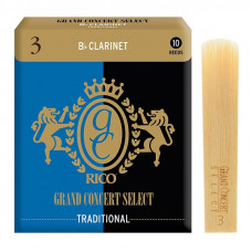 Тростини для духового інструменту D'ADDARIO Grand Concert Select - Bb Clarinet #3.0 (1шт)