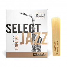 Тростини для духового інструменту D'ADDARIO Select Jazz - Alto Sax Unfiled 3M (1шт)