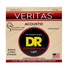 Струни для гітари DR Strings VERITAS Coated Core Acoustic Guitar Strings - Light (12-54)