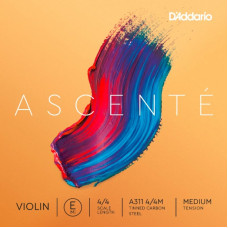Струни для смичкових інструментів D'ADDARIO ASCENTÉ VIOLIN SINGLE E STRING 4/4 Scale Medium Tension