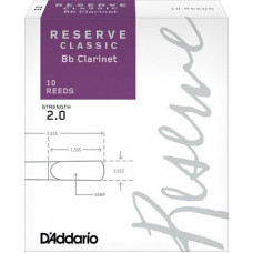 Тростини для духового інструменту D'ADDARIO Reserve Classic Bb Clarinet #2.0 - 10 Box
