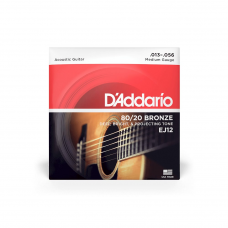 Струни для гітари D'ADDARIO EJ12 80/20 BRONZE MEDIUM (13-56)