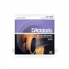Струни для гітари D'ADDARIO EJ13 80/20 BRONZE CUSTOM LIGHT (11-52)