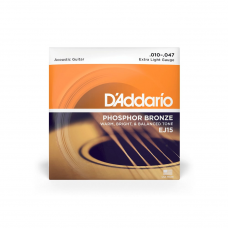 Струни для гітари D'ADDARIO EJ15 PHOSPHOR BRONZE EXTRA LIGHT (10-47)