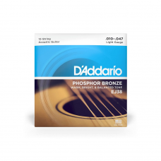Струни для гітари D'ADDARIO EJ38 PHOSPHOR BRONZE REGULAR LIGHT 12-STRING (10-47)