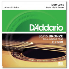 Струни для гітари D'ADDARIO EZ890 85/15 BRONZE SUPER LIGHT (09-45)