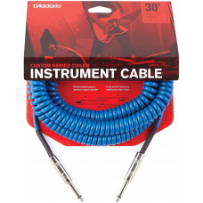 Кабель D'ADDARIO PW-CDG-30BU Coiled Instrument Cable - Blue (9m)