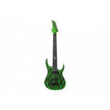 Electric guitar SOLAR GUITARS A2.7GN CANIBALISMO+ GREEN NEON OPEN PORE MATTE