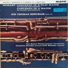 Mozart - Gwydion Brooke, Jack Brymer, Royal Philharmonic Orchestra, Sir Thomas Beecham – Concerto's In B Flat Major, K.191 For Bassoon And Orchestra; In A Major, K.622 For Clarinet And Orchestra (Vinyl)